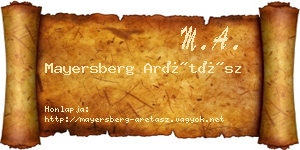 Mayersberg Arétász névjegykártya